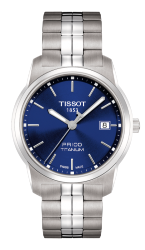 Tissot PR 100 Quartz 38 Titanium / Blue / Bracelet